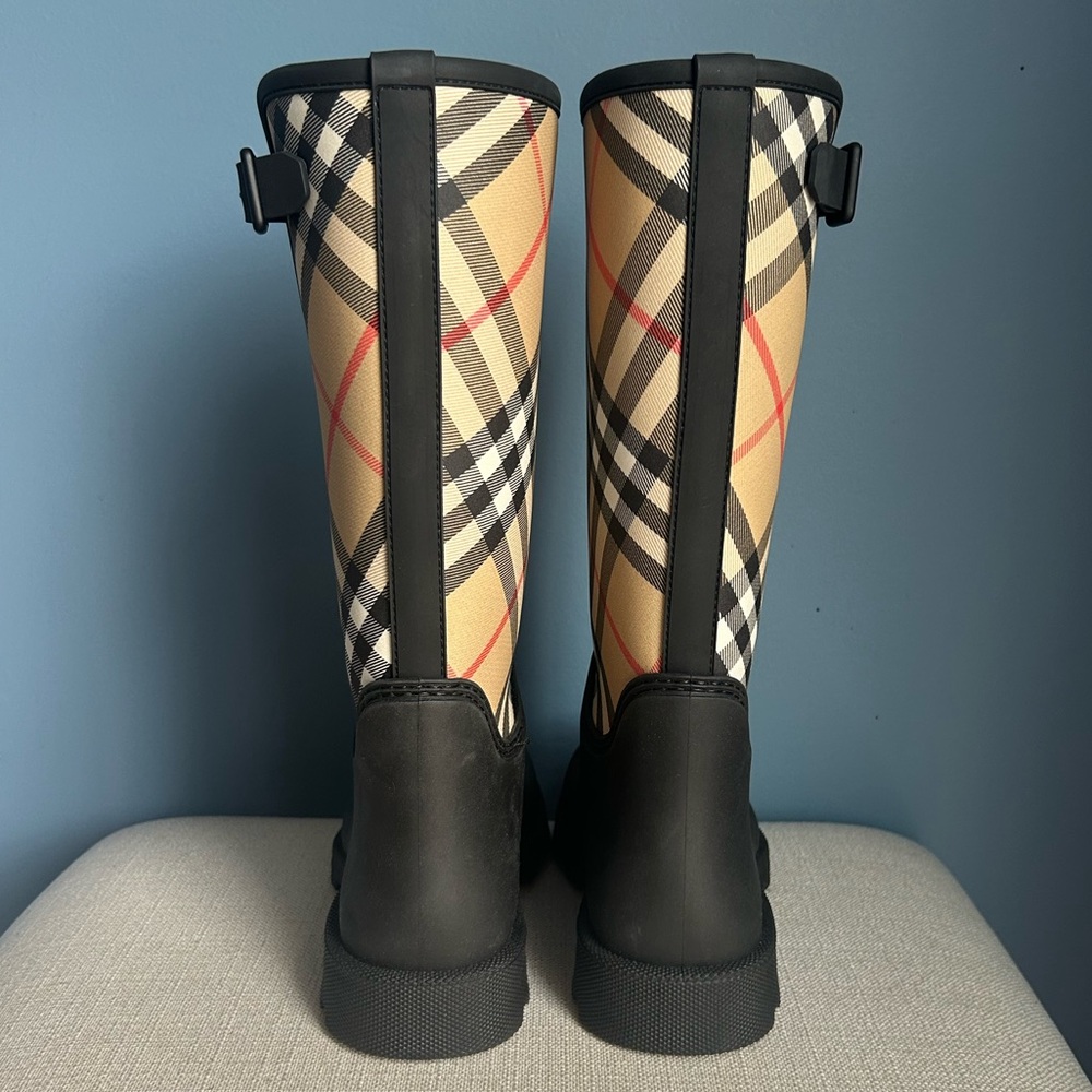 Burberry Check Marsh Stamp High Rain Boots - Picture 4 of 11